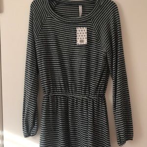 Hacci green with white stripes dress